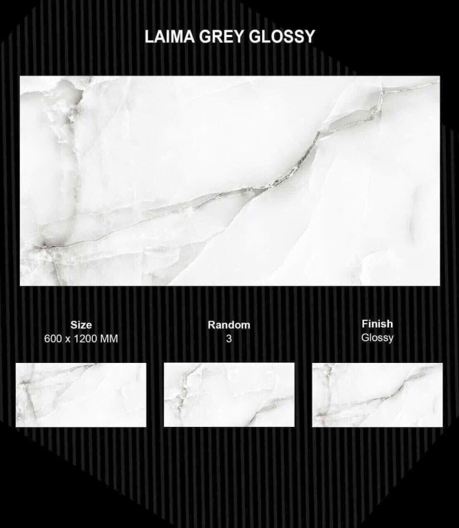 Gạch Ấn Độ - LAIMA GREY GLOSSY
