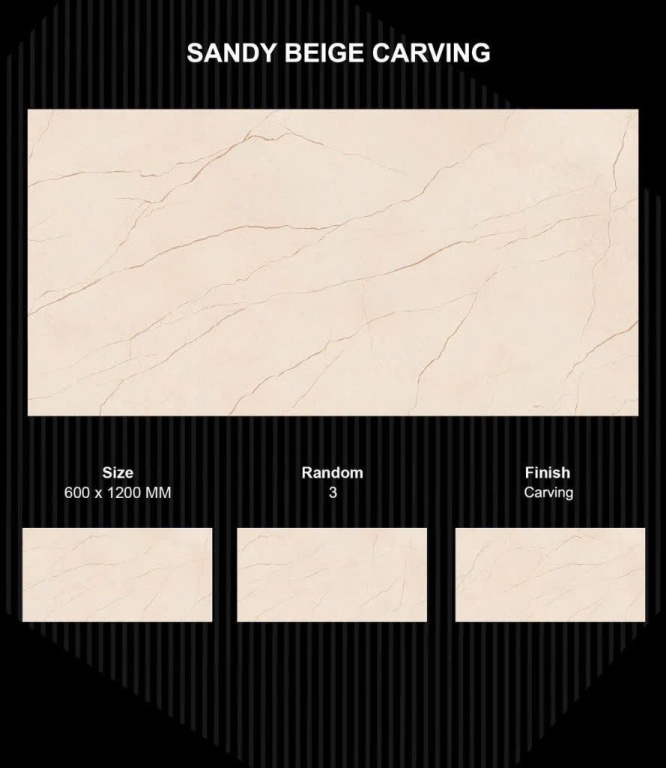 Gạch Ấn Độ - SANDY BEIGE CARVING