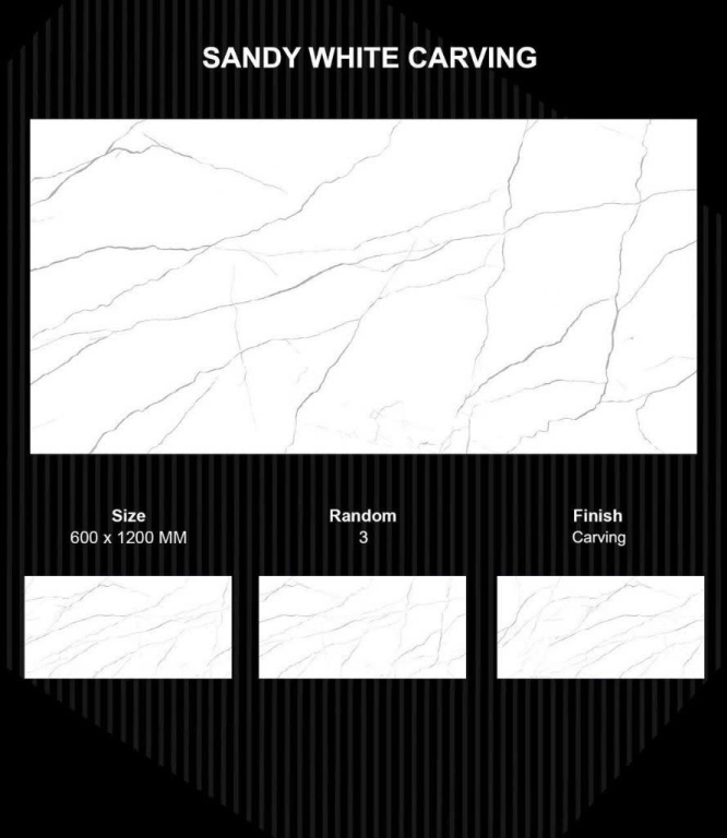 Gạch Ấn Độ - SANDY WHITE CARVING