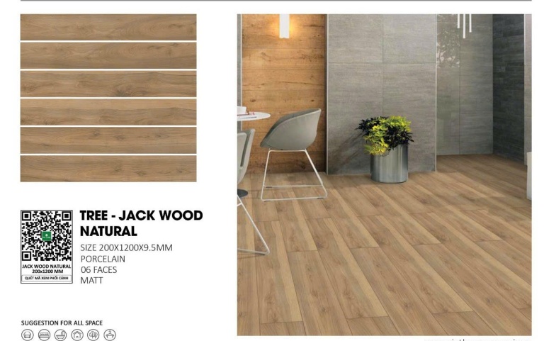 Gạch Ấn Độ - TREE-JACK WOOD NATURAL
